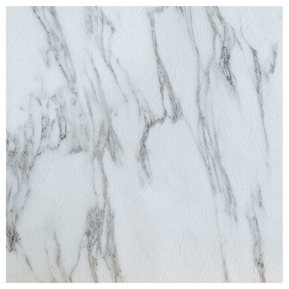 White Marble Vinyl Floor Tiles 20 Pcs Self Adhesive Flooring - Actual 12" x 12"